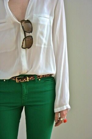 Chiffon Shirt with green pants