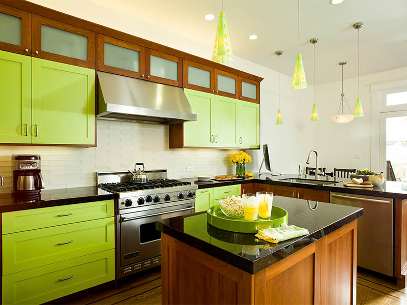 Lime Green and Wood