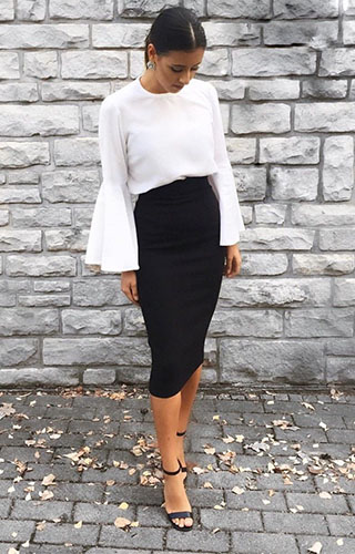 how to style a black pencil skirt