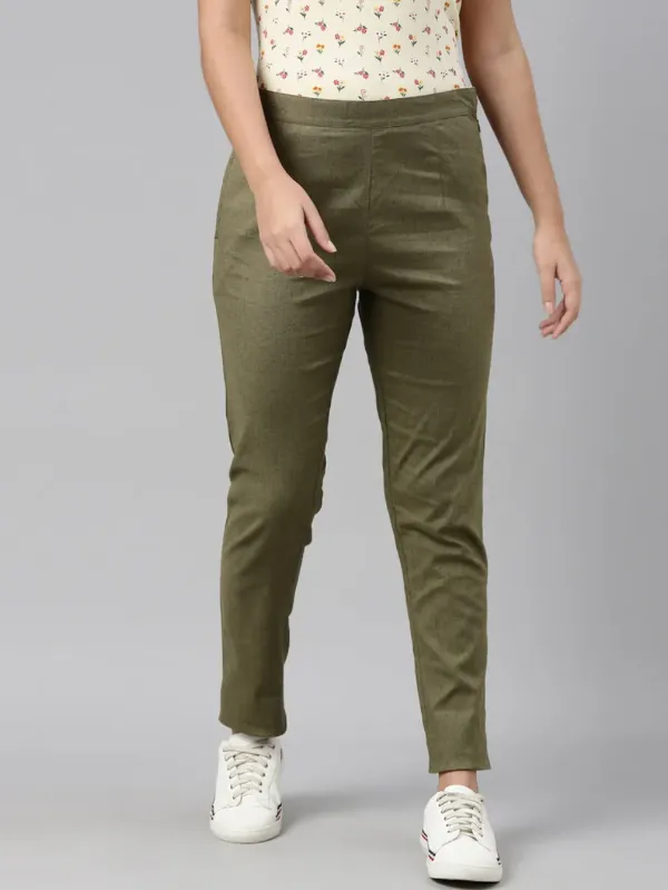 Olive Green Pencil Pants