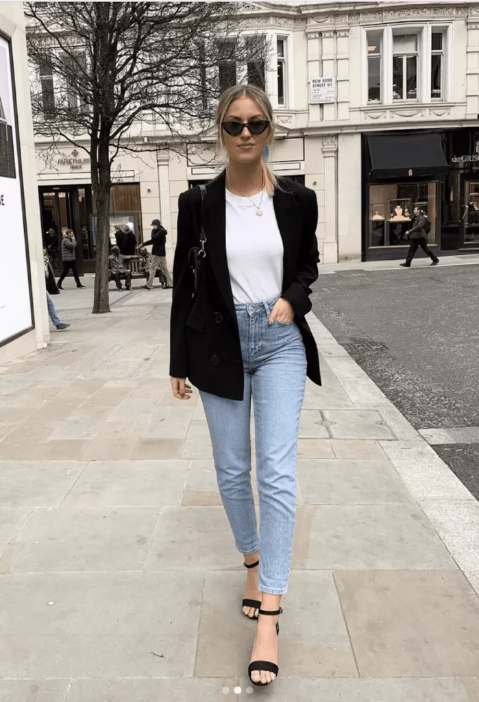 White Tee and Blazer