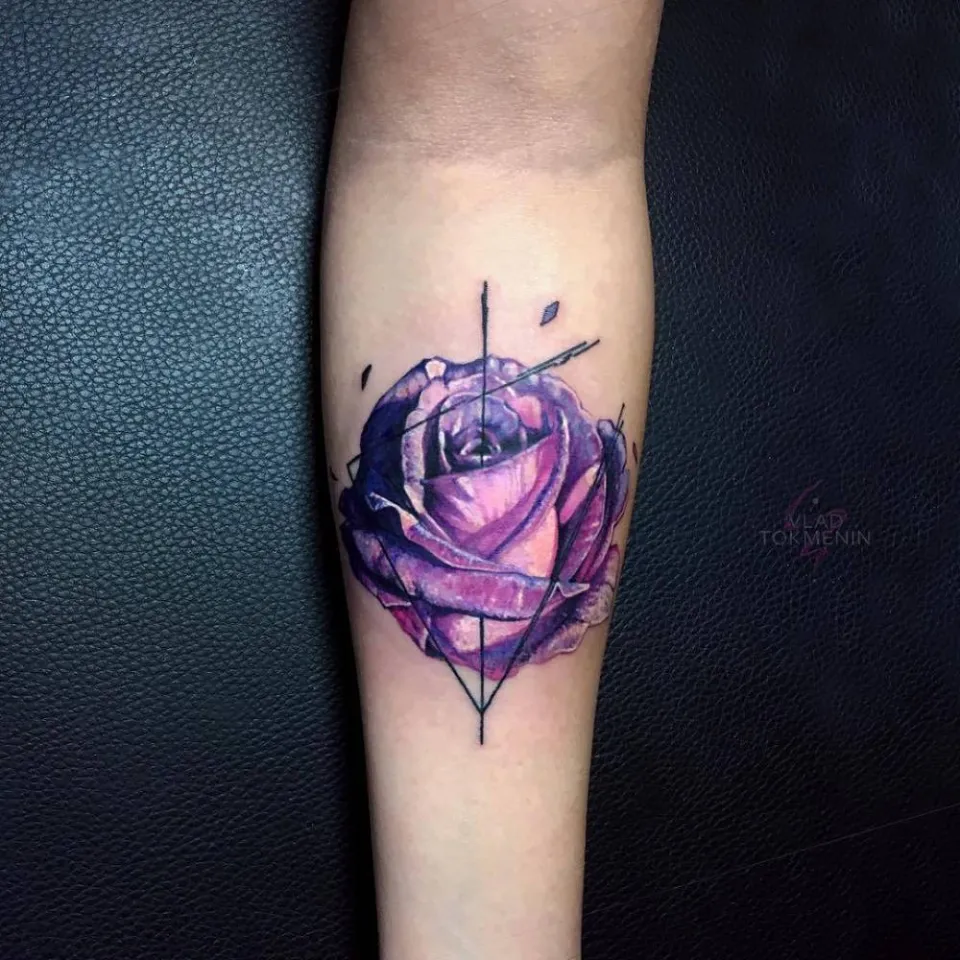 Purple roses tattoo
