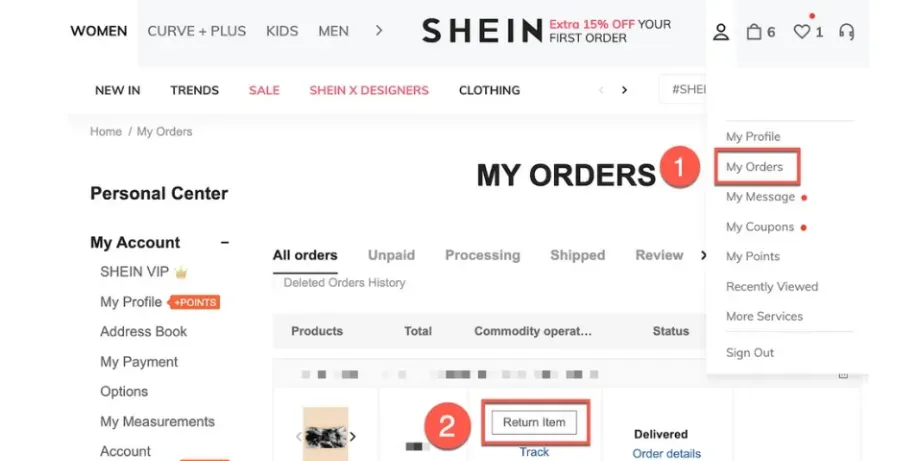 does shein offer free returns