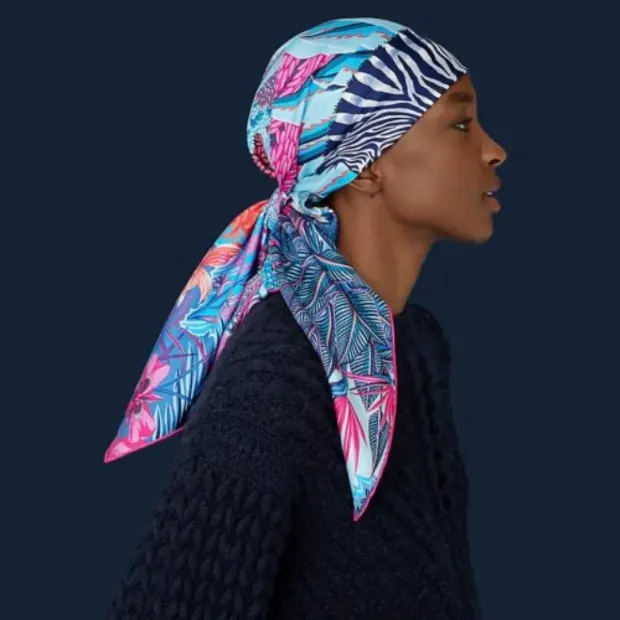 how to tie a hermes scarf on your head
